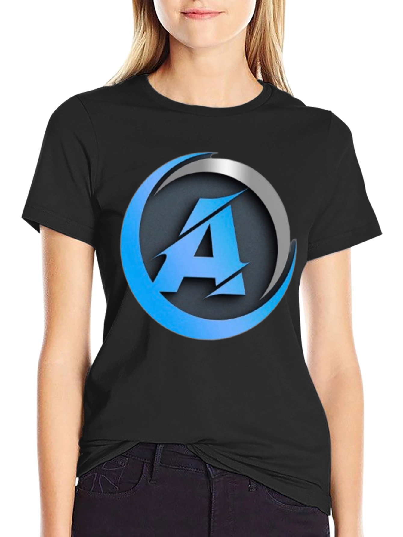 Modern A Logo Black T-Shirt