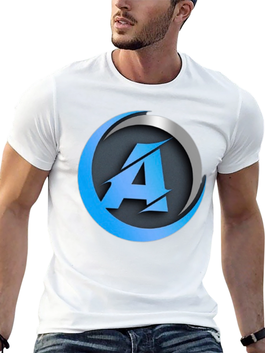 Modern A Logo Black T-Shirt
