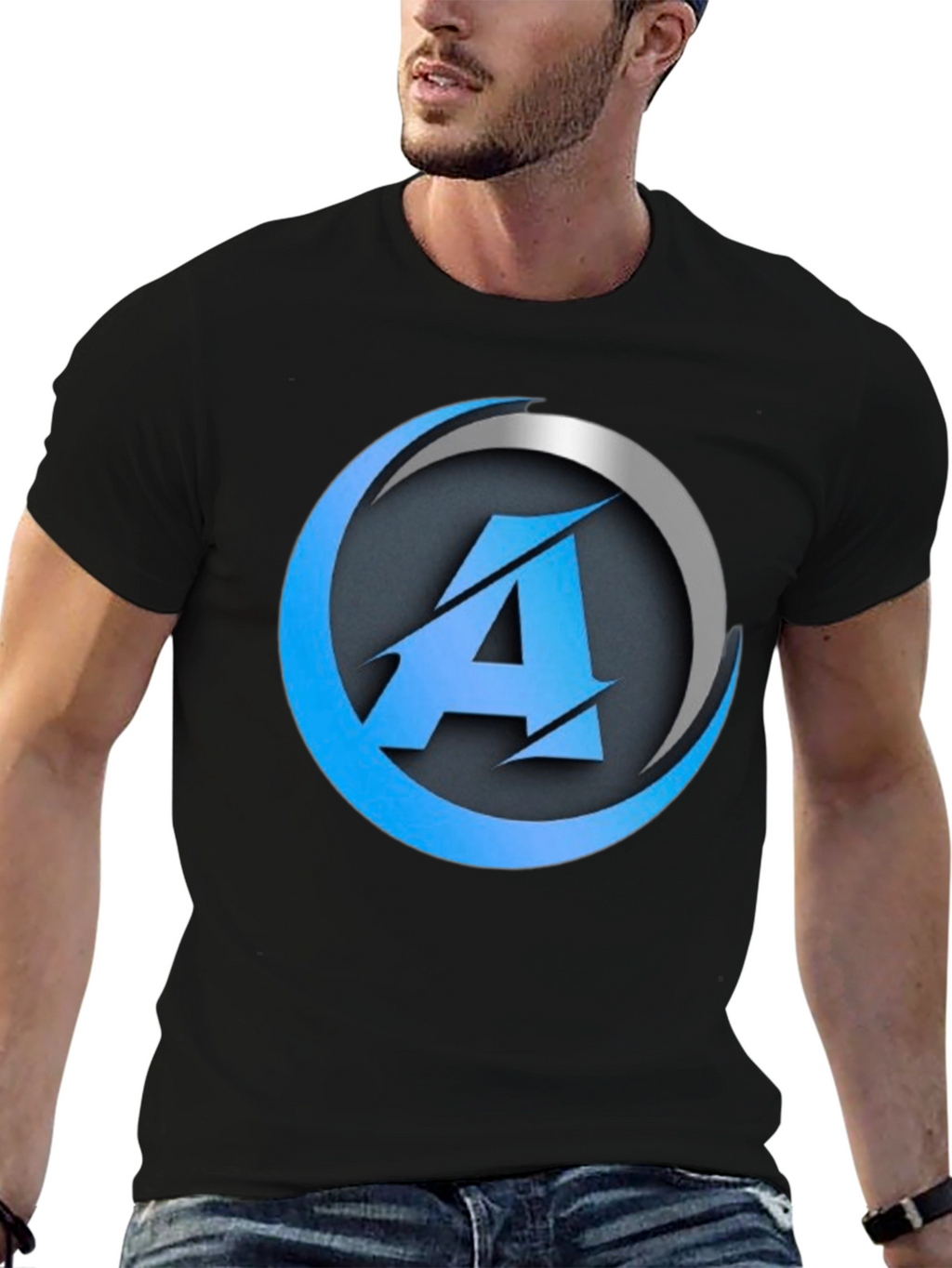 Modern A Logo Black T-Shirt