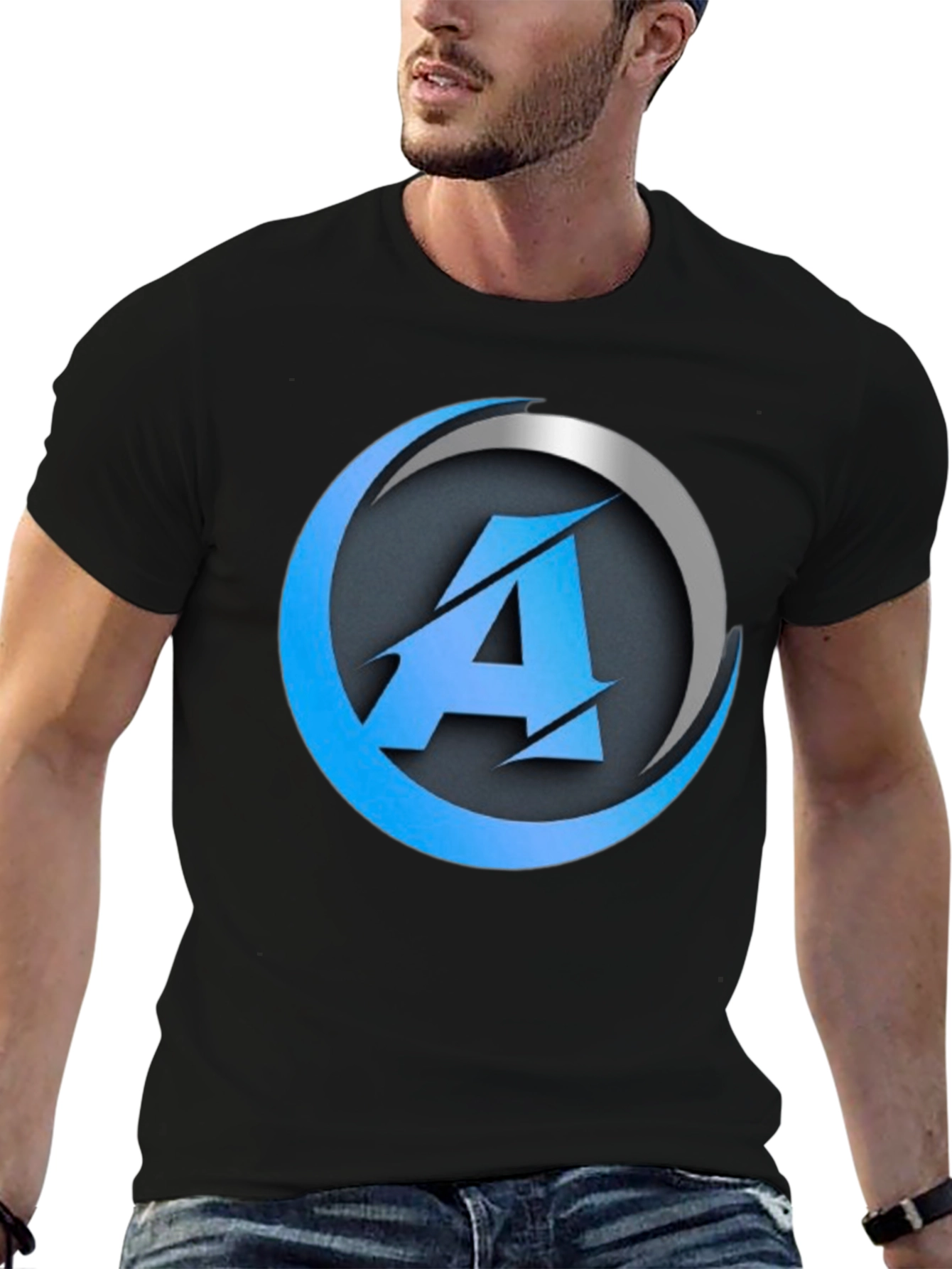 Modern A Logo Black T-Shirt