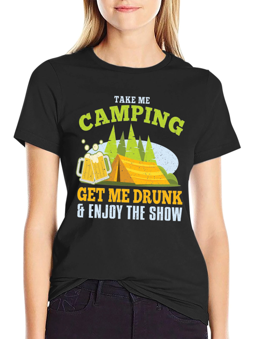 Camping Beer Black T-Shirt