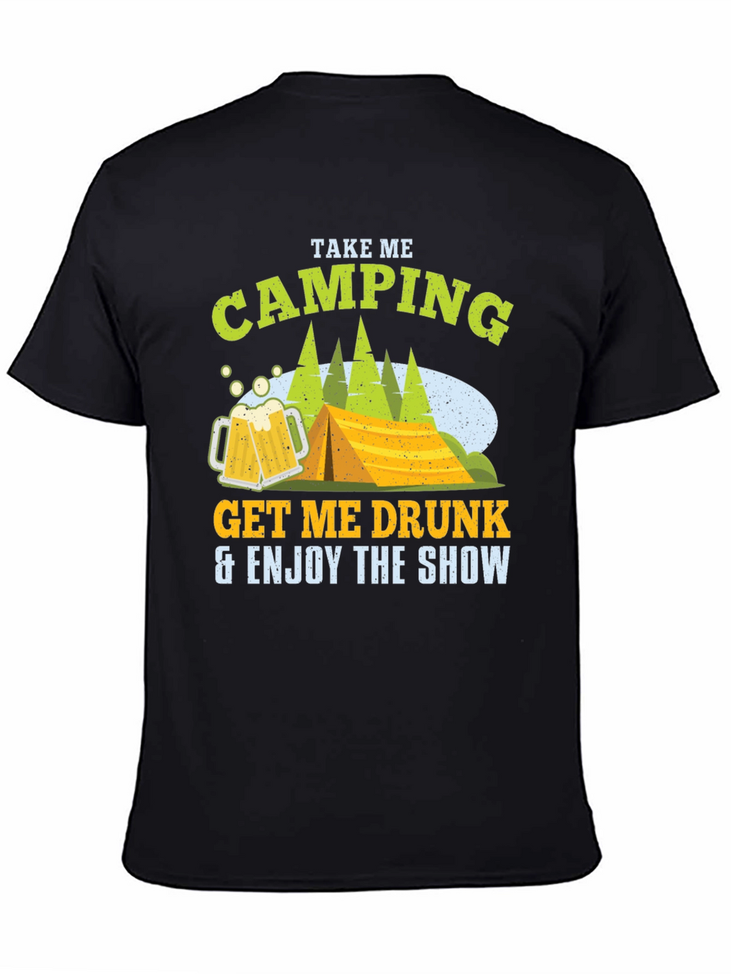 Camping Beer Black T-Shirt