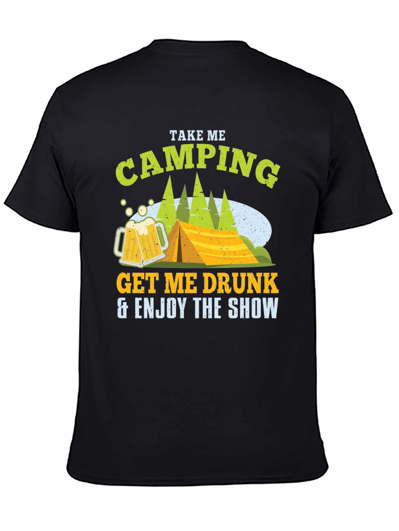 Camping Beer Black T-Shirt