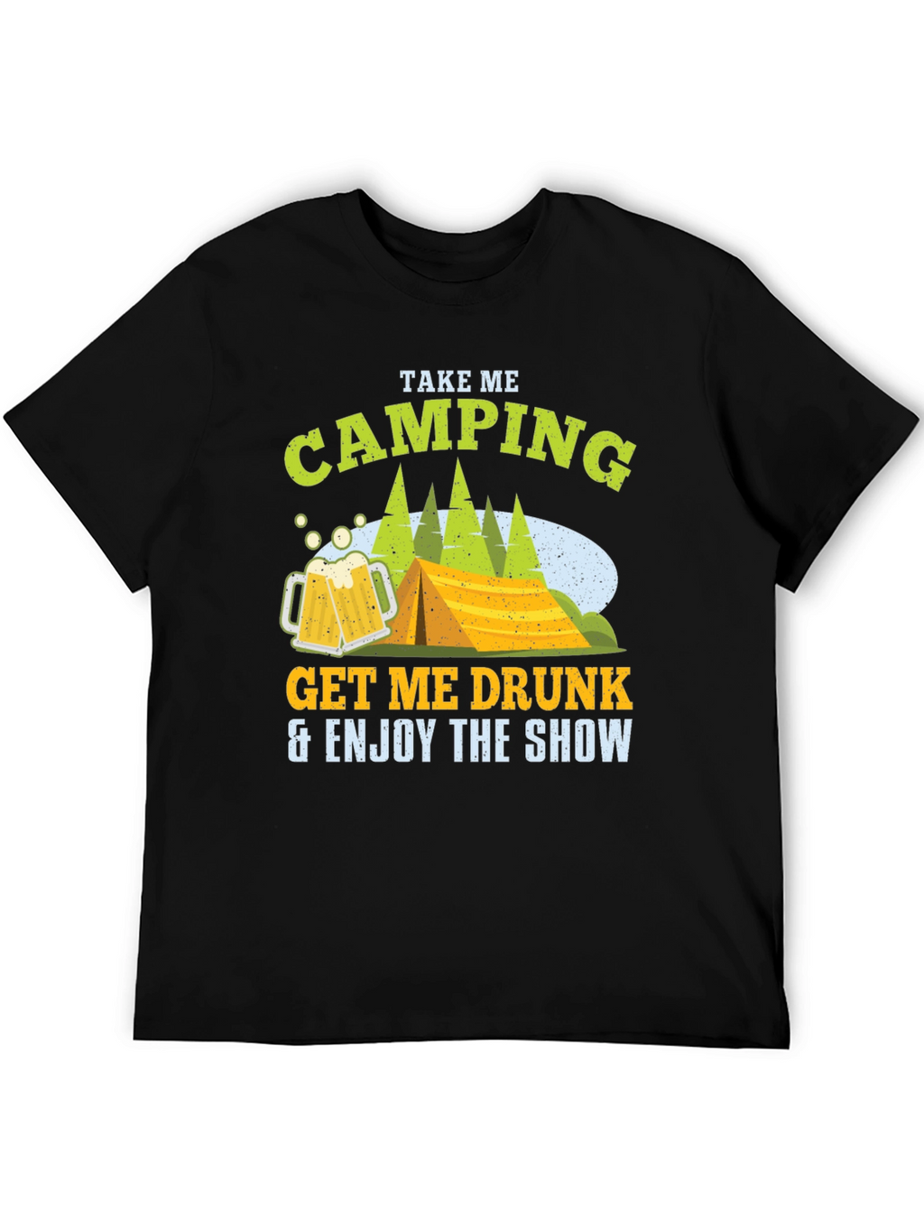 Camping Beer Black T-Shirt