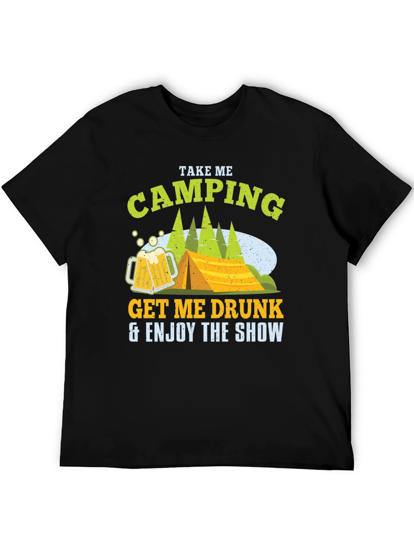 Camping Beer Black T-Shirt