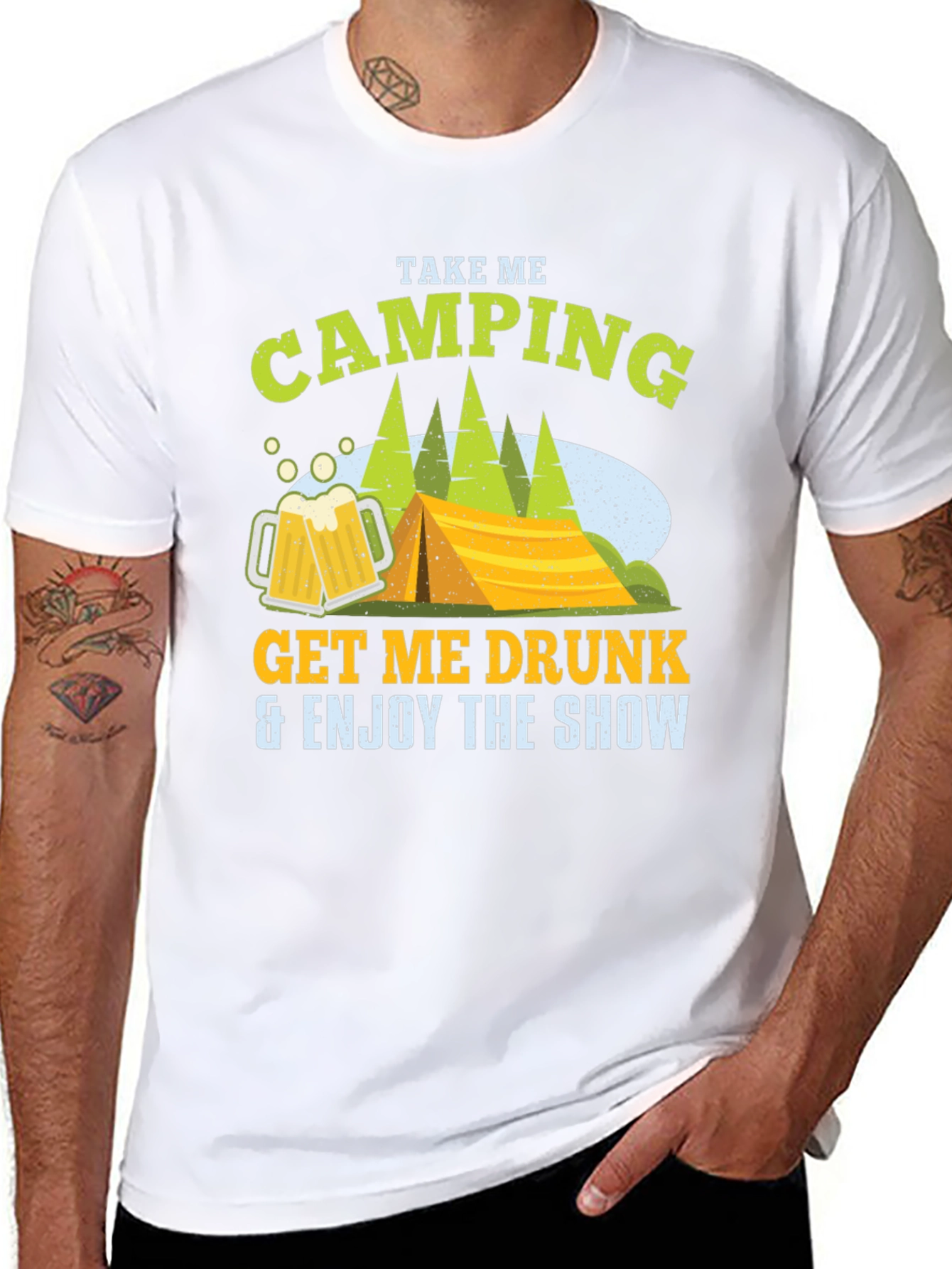 Camping Beer Black T-Shirt