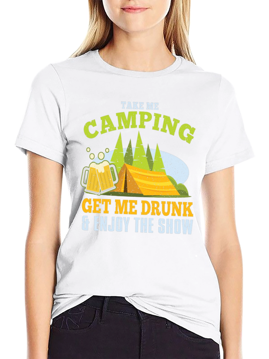 Camping Beer Black T-Shirt
