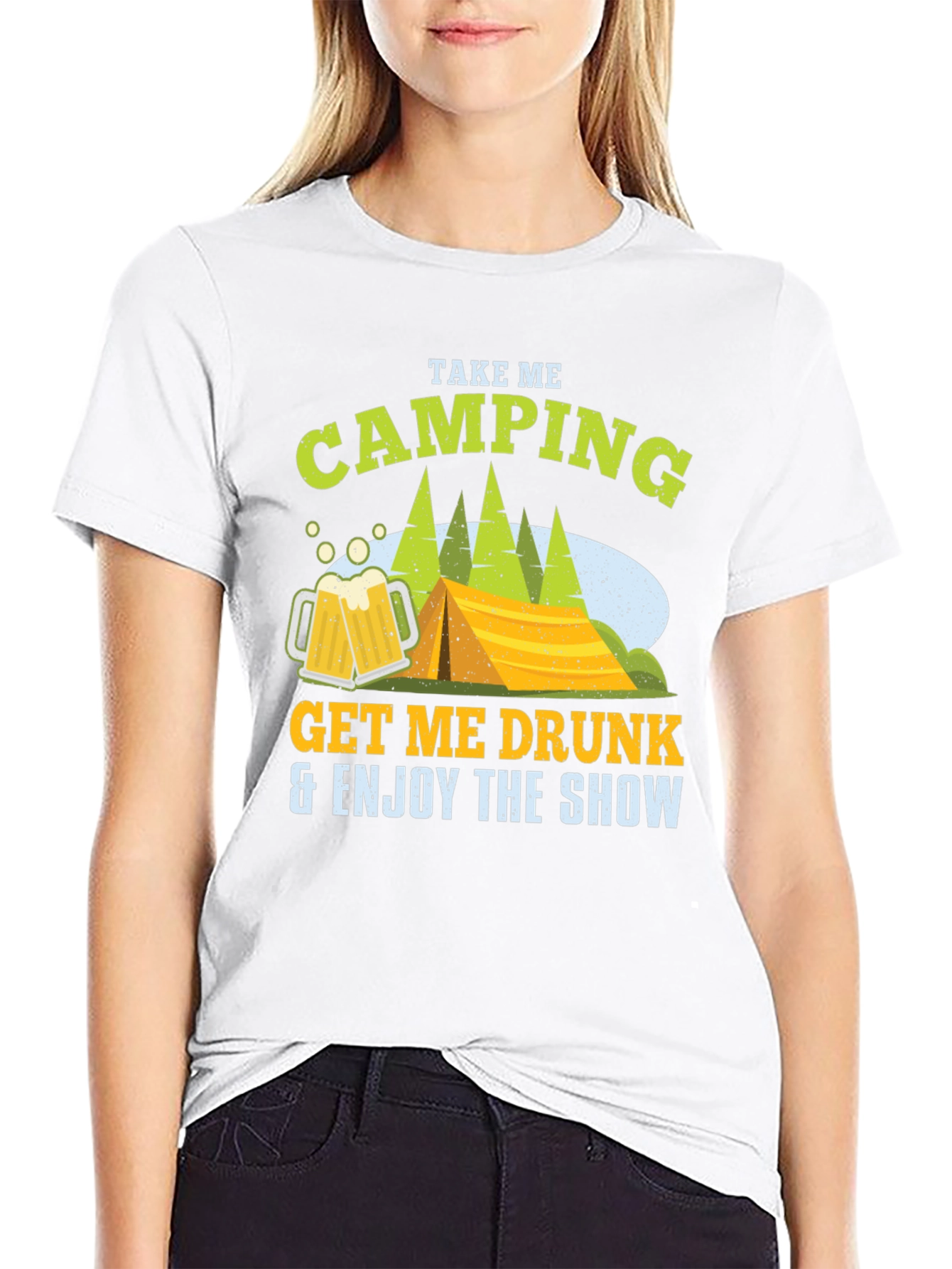 Camping Beer Black T-Shirt