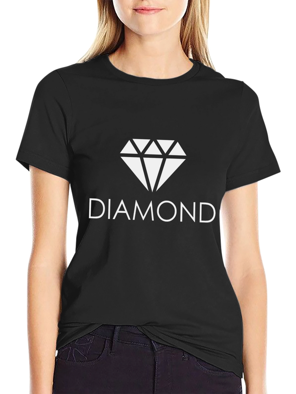 Diamond Graphic Tee - Black Cotton Blend