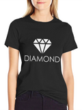 Diamond Graphic Tee - Black Cotton Blend