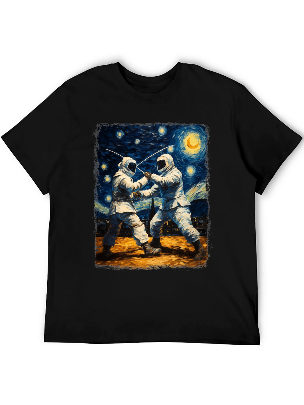 Starry Night Fencing T-Shirt Artistic Menswear