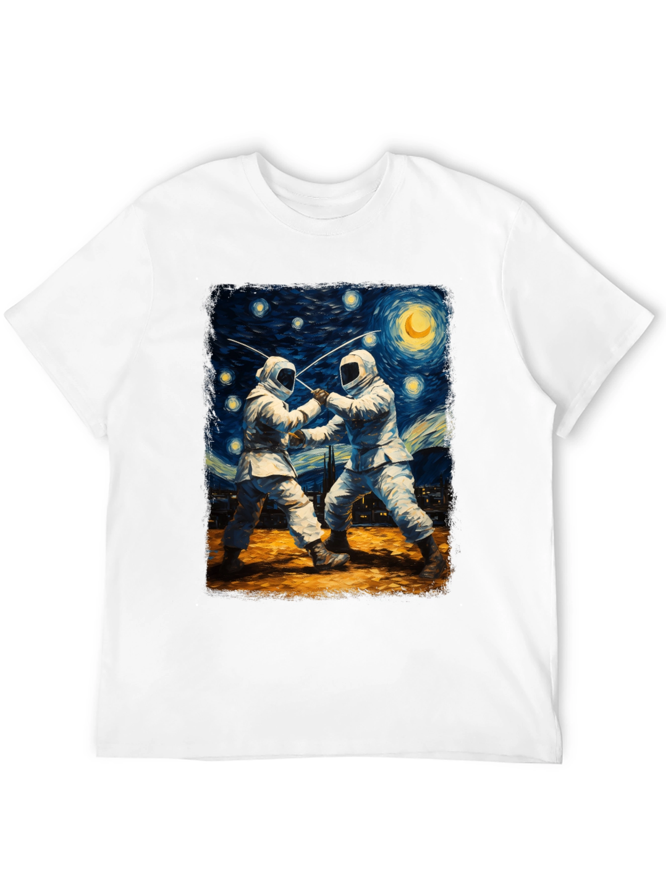 Starry Night Fencing T-Shirt Artistic Menswear