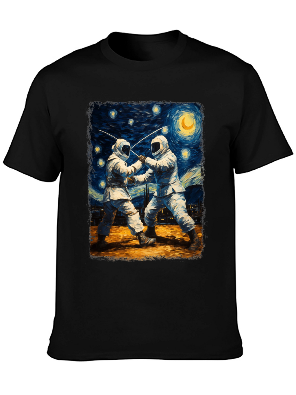 Starry Night Fencing T-Shirt Artistic Menswear