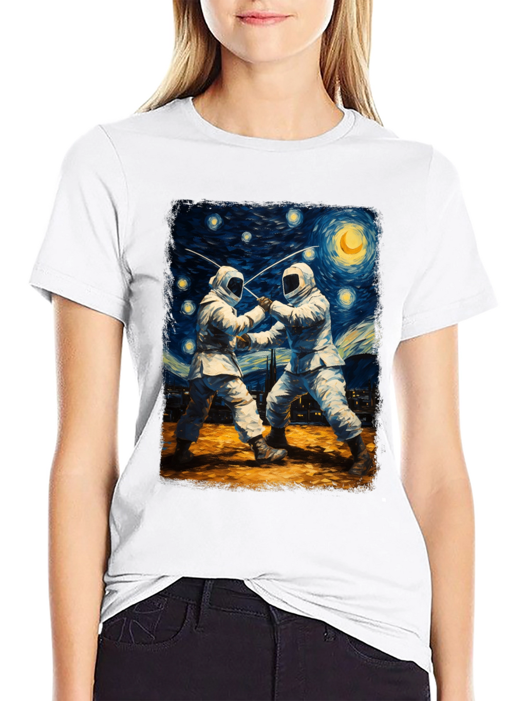 Starry Night Fencing T-Shirt Artistic Menswear