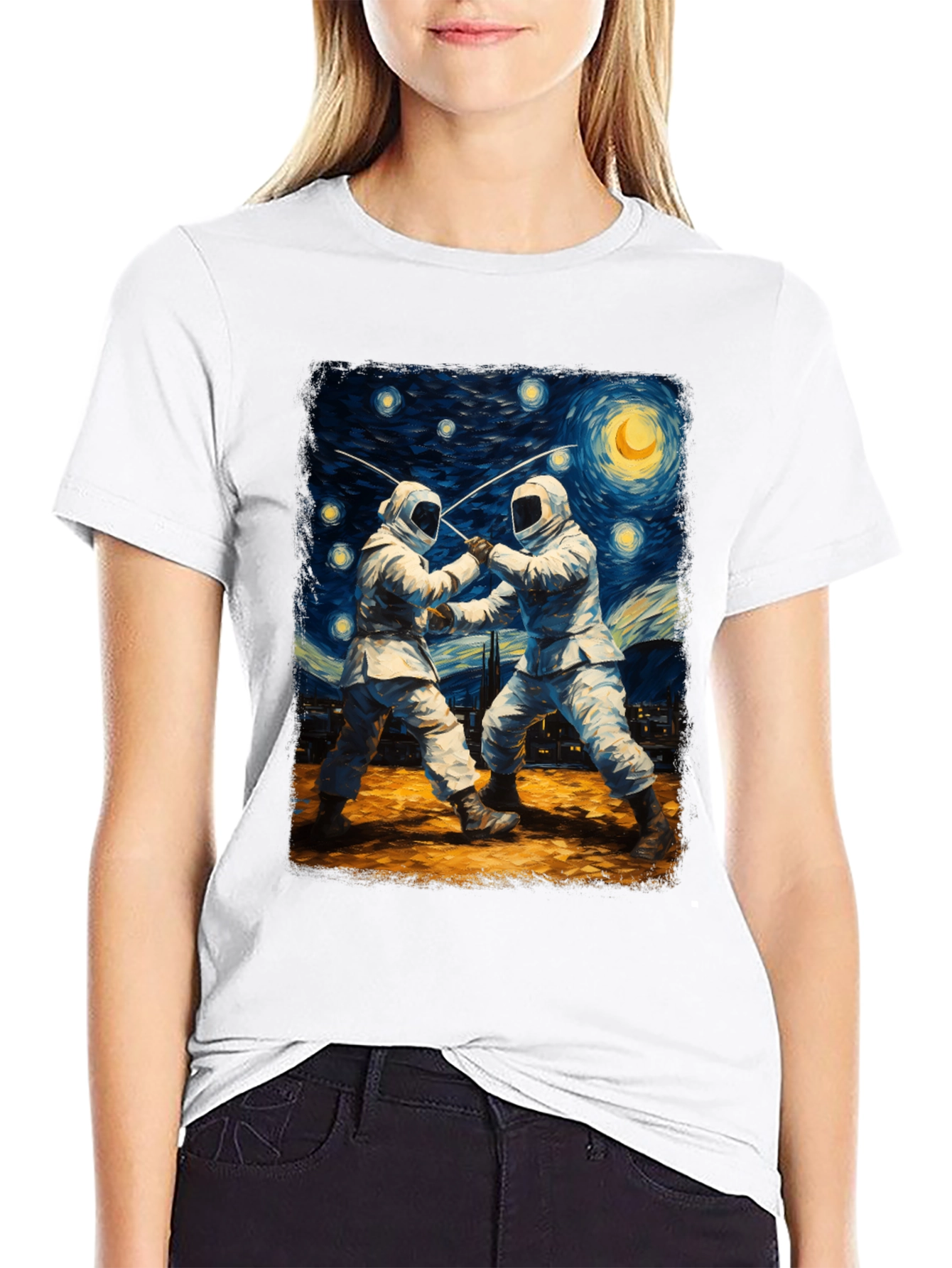 Starry Night Fencing T-Shirt Artistic Menswear