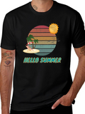 Hello Summer Graphic T-Shirt Beach Vacation Tee