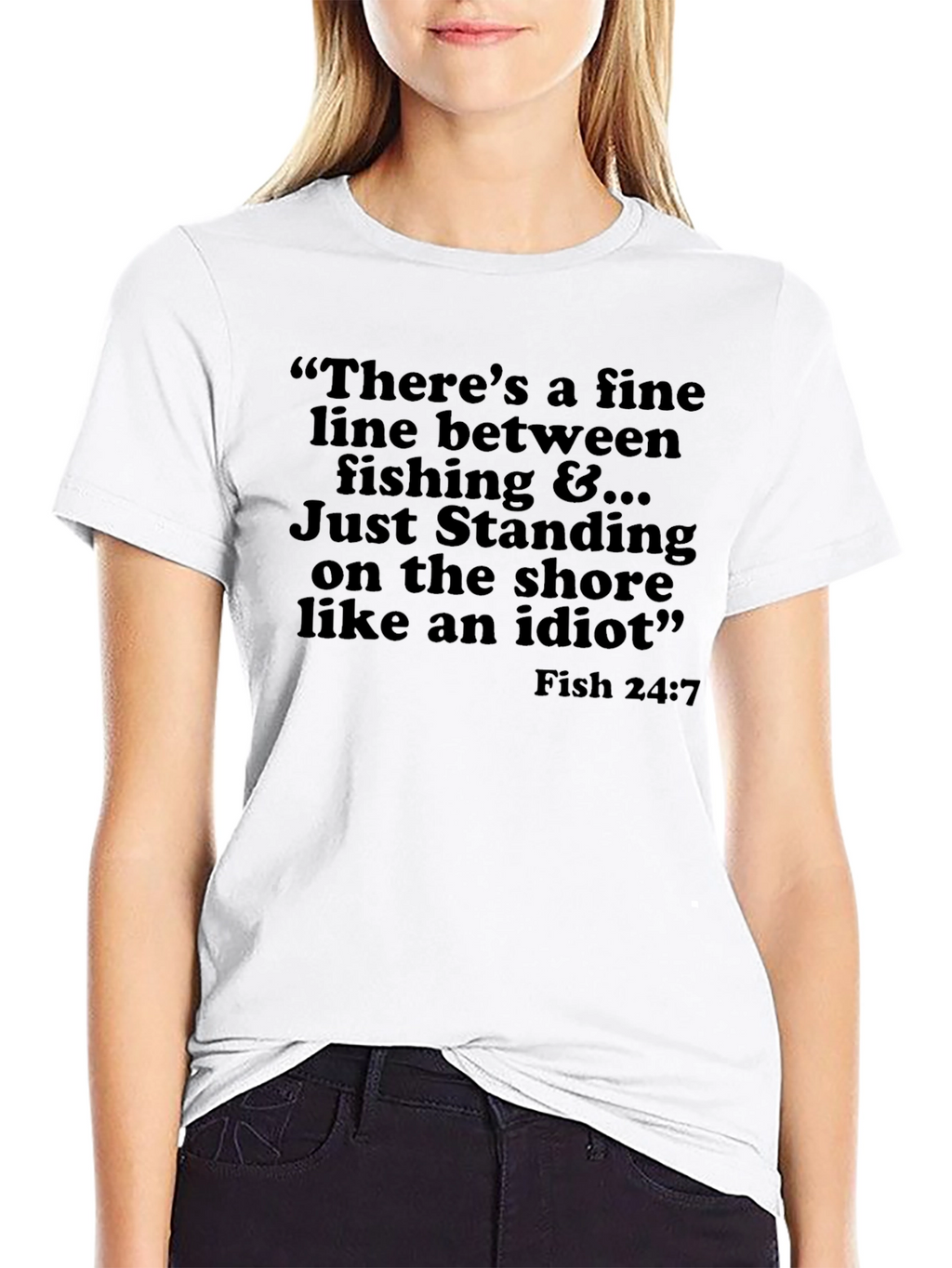 Funny Fishing Graphic T-Shirt - Shore Idiot