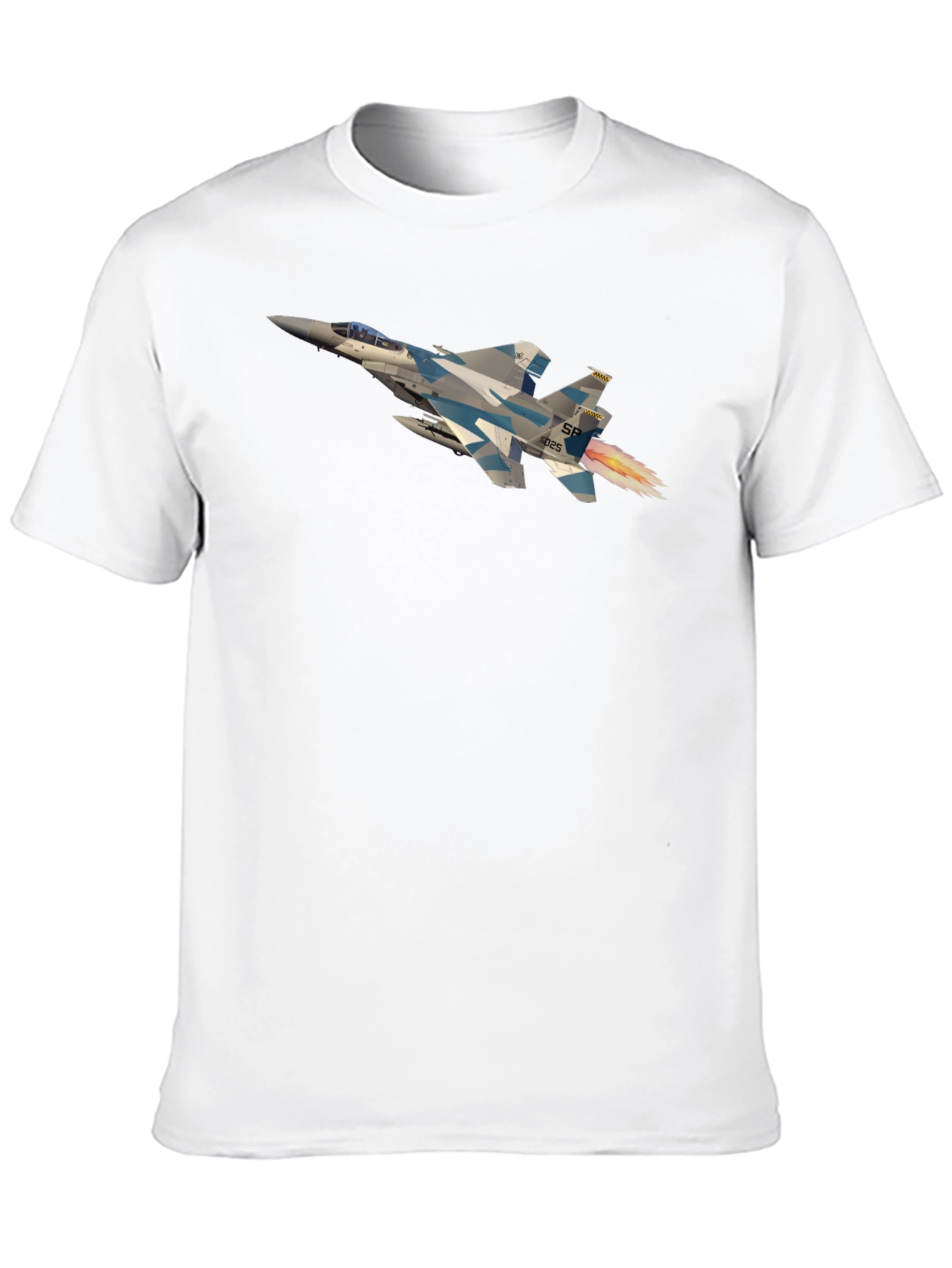Jet Fighter Graphic Tee - Black Crew Neck