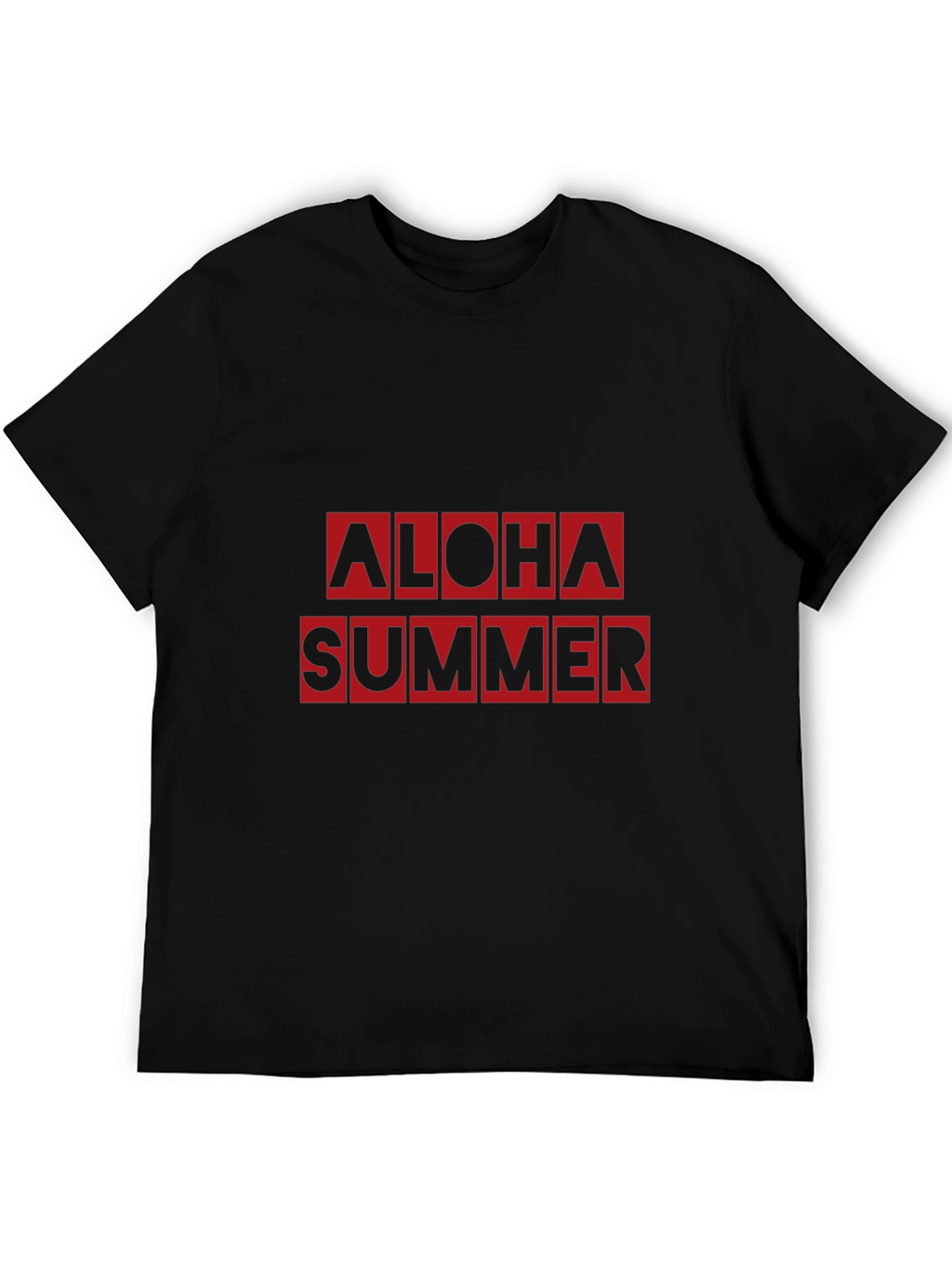 Aloha Summer Graphic Tee - Black Casual T-Shirt