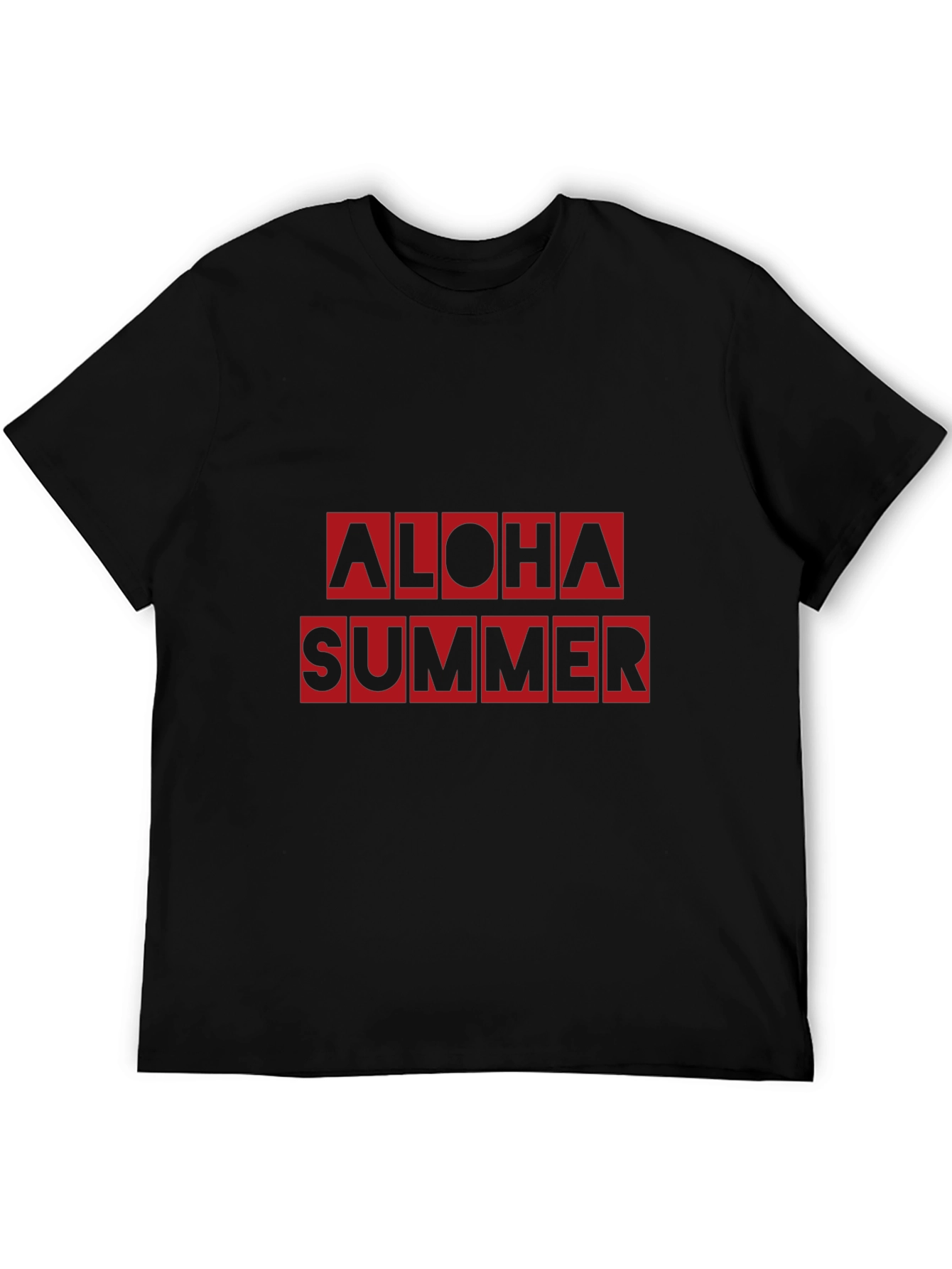 Aloha Summer Graphic Tee - Black Casual T-Shirt