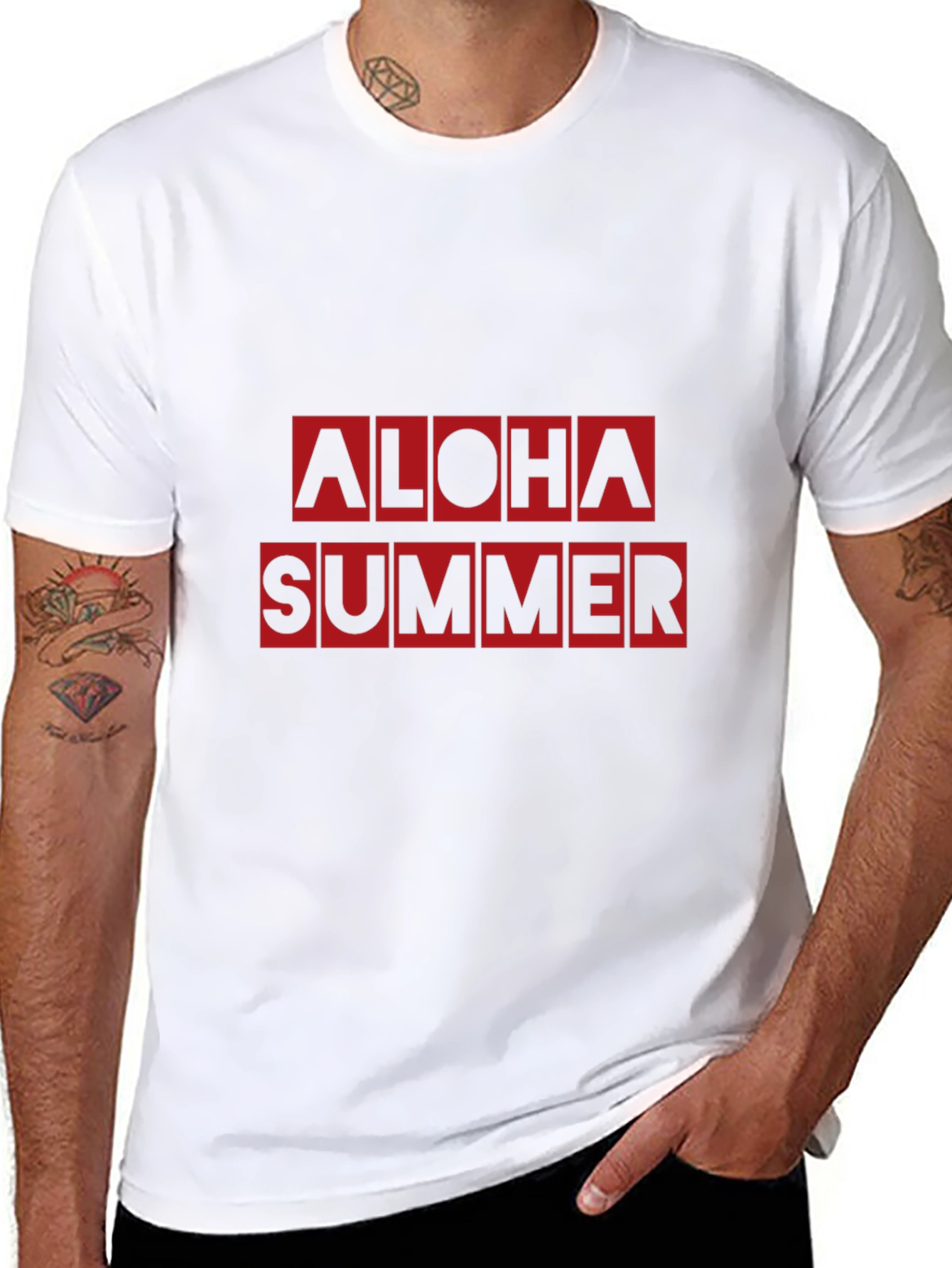 Aloha Summer Graphic Tee - Black Casual T-Shirt