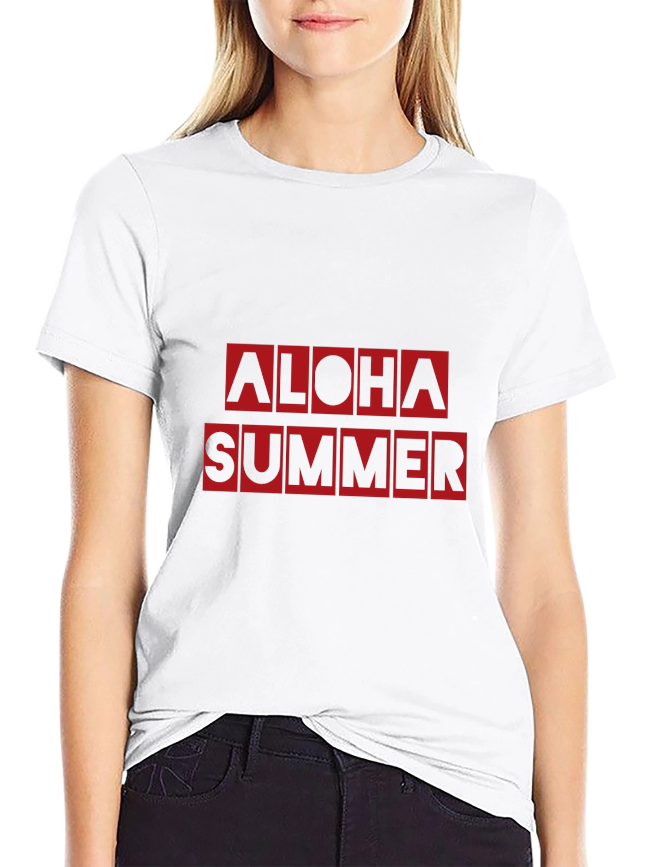Aloha Summer Graphic Tee - Black Casual T-Shirt