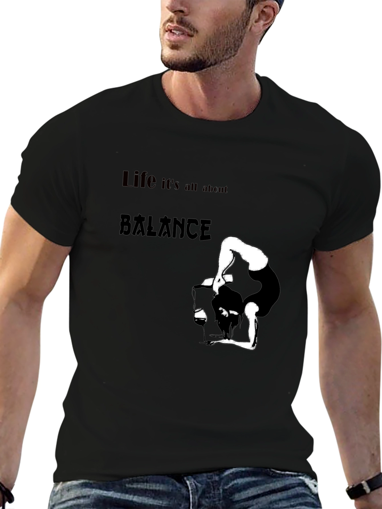 Balance Life Black Graphic Tee