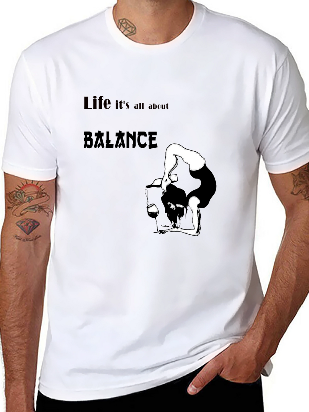 Balance Life Black Graphic Tee