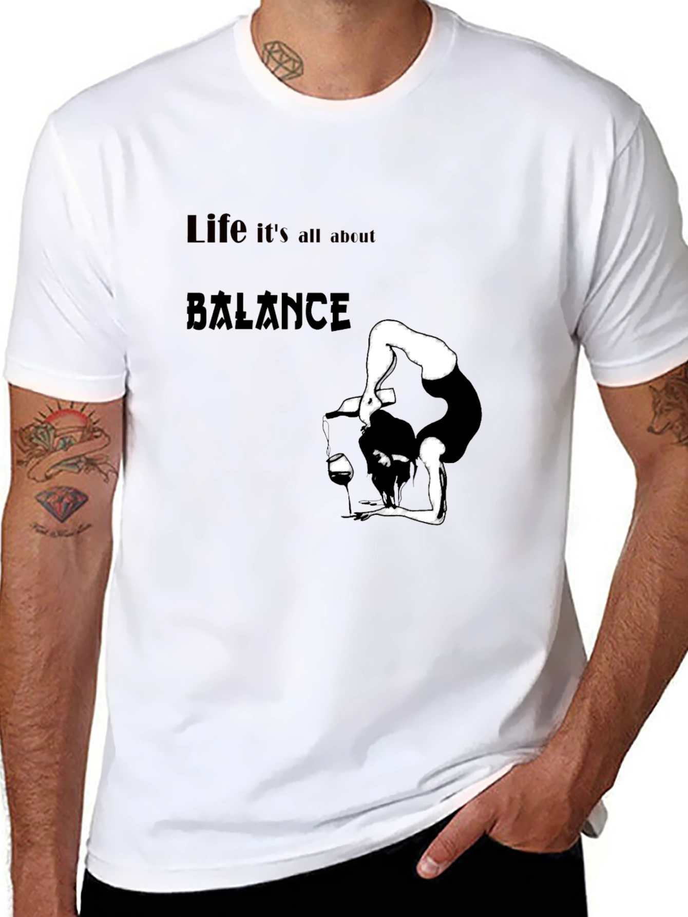 Balance Life Black Graphic Tee
