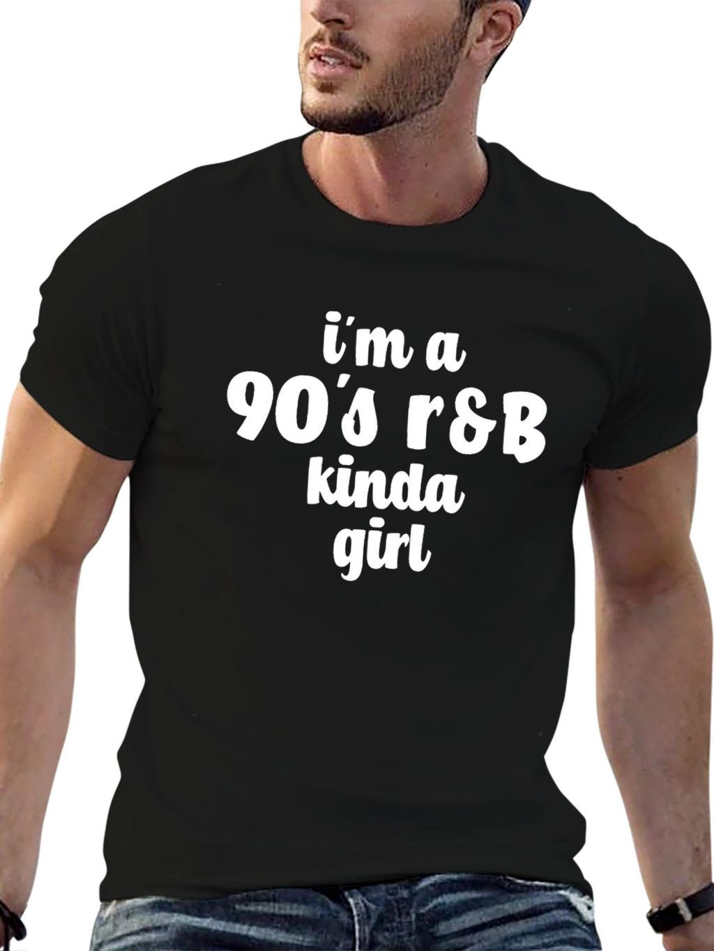 90s R&B Kinda Girl Black T-Shirt