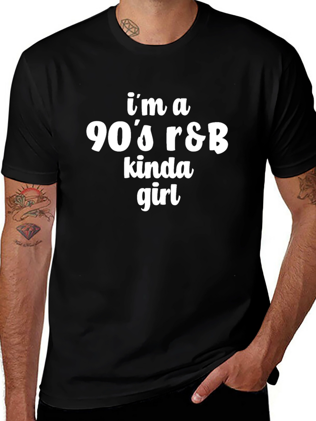 90s R&B Kinda Girl Black T-Shirt