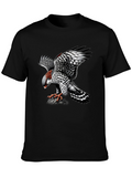 Black T-Shirt with Hawk Graphic