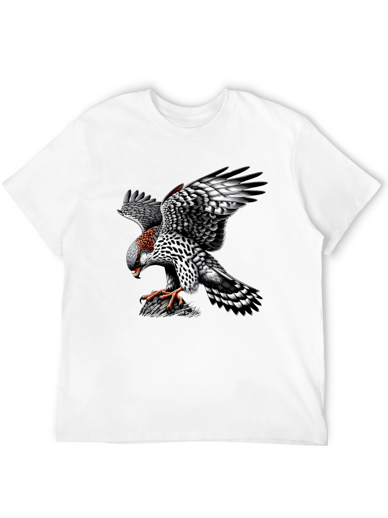 Black T-Shirt with Hawk Graphic