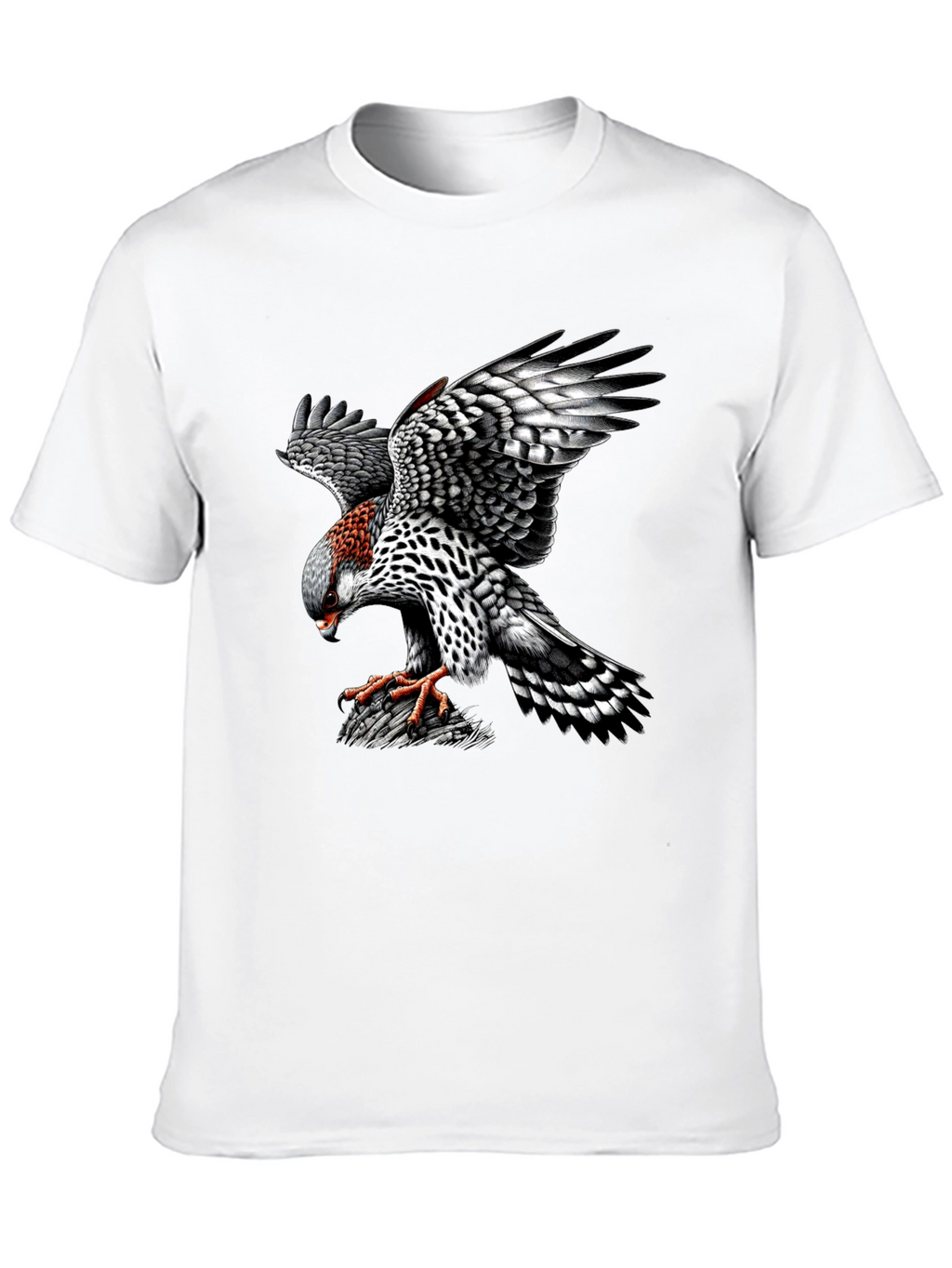 Black T-Shirt with Hawk Graphic