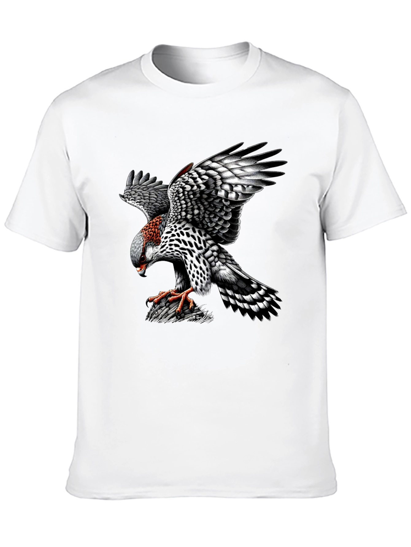 Black T-Shirt with Hawk Graphic