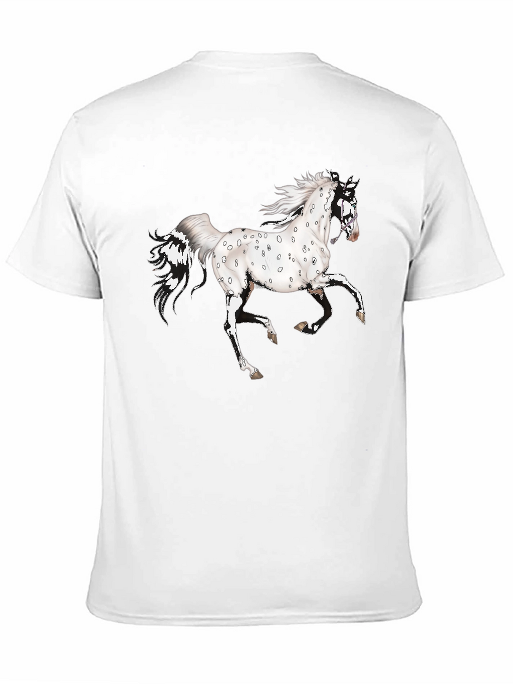 Spotted Horse Graphic Tee - Black Cotton Shirt