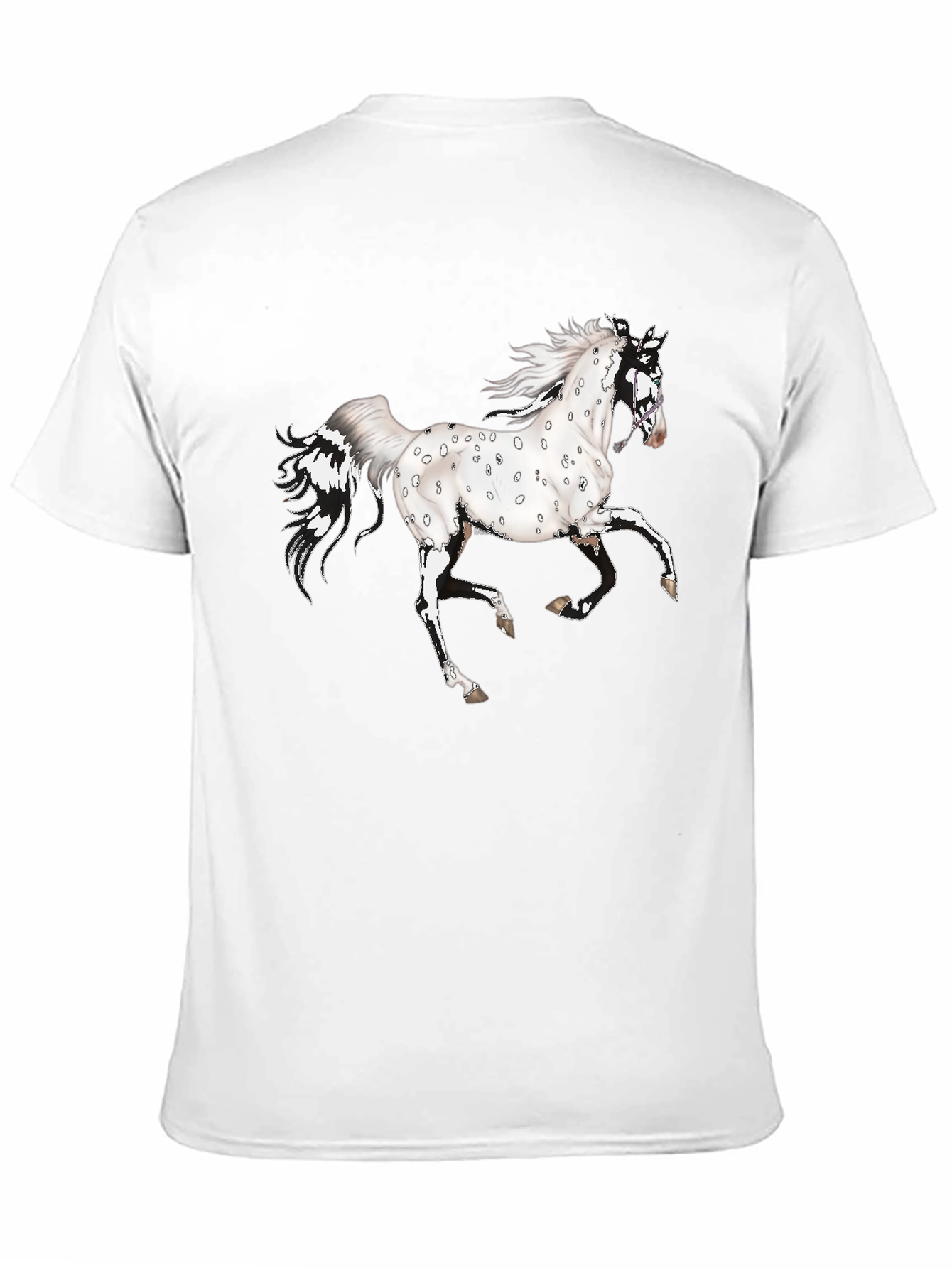 Spotted Horse Graphic Tee - Black Cotton Shirt