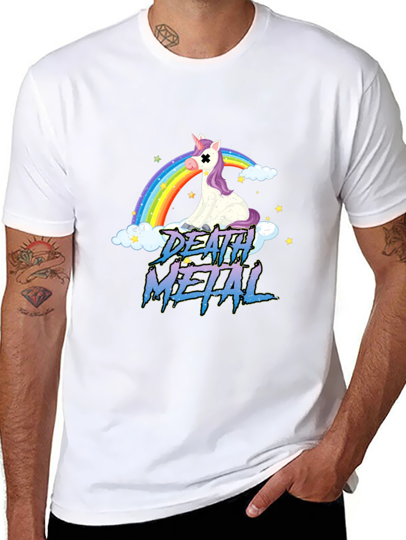 Death Metal Unicorn Rainbow T-Shirt