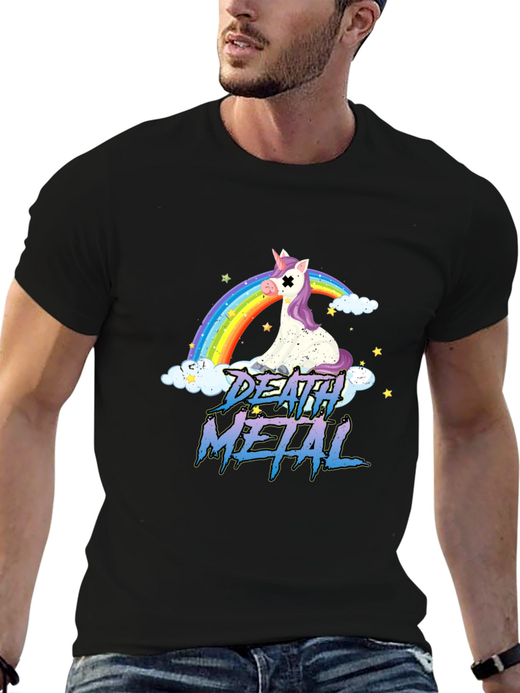 Death Metal Unicorn Rainbow T-Shirt