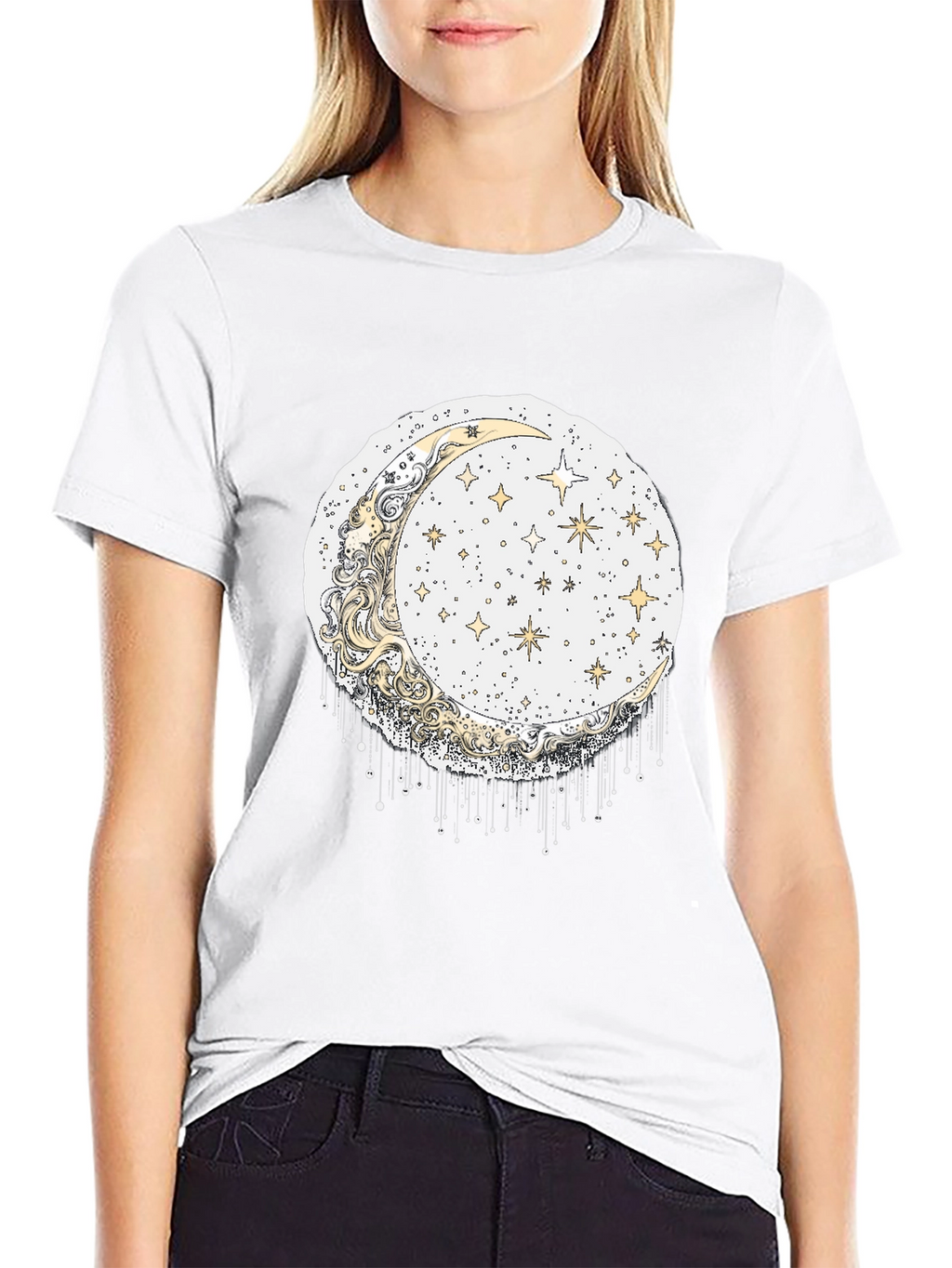 Celestial Moon & Stars Graphic Tee