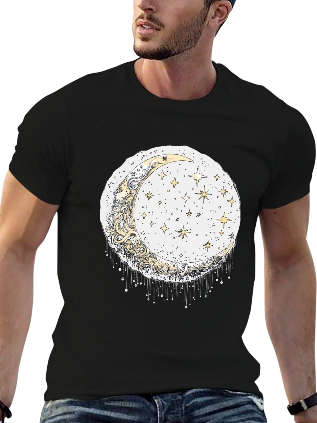 Celestial Moon & Stars Graphic Tee