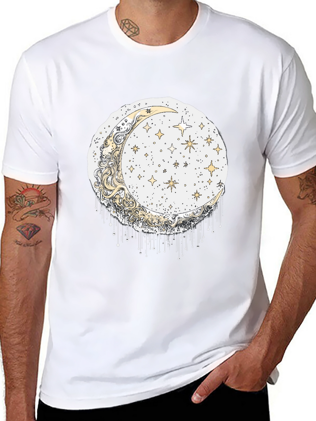 Celestial Moon & Stars Graphic Tee
