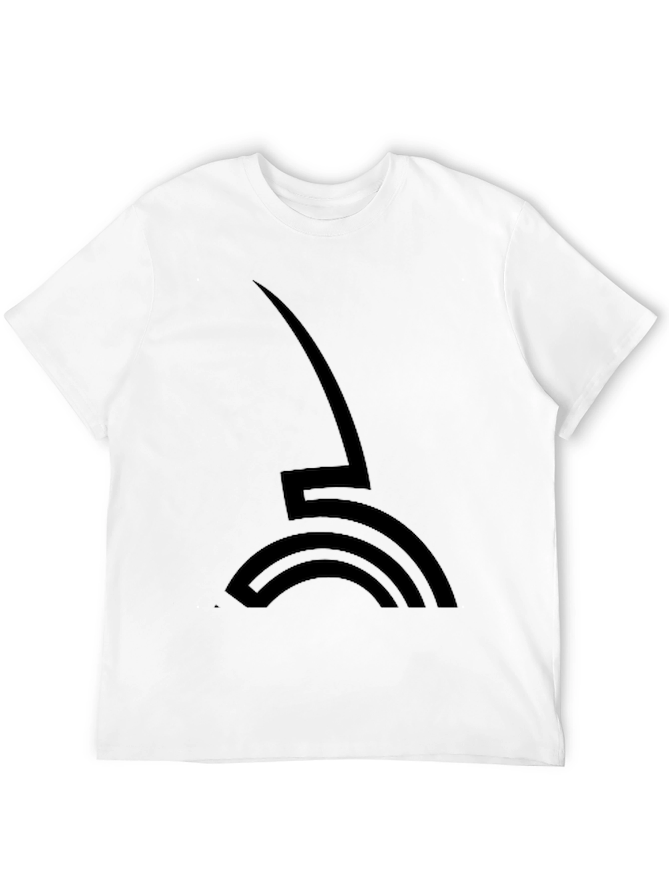 Modern Graphic Tee - Abstract Logo Black T-Shirt