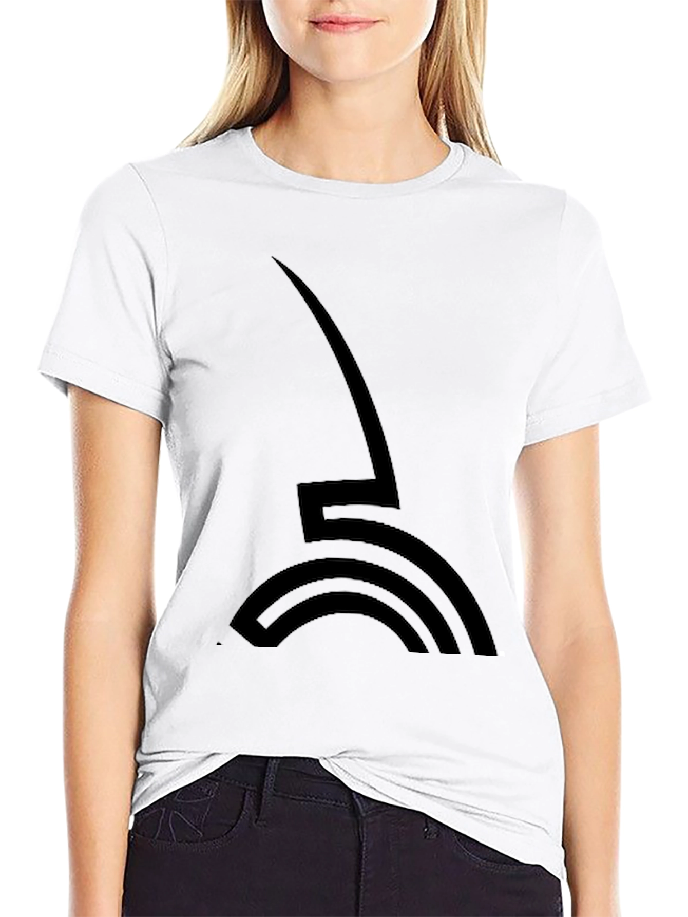 Modern Graphic Tee - Abstract Logo Black T-Shirt