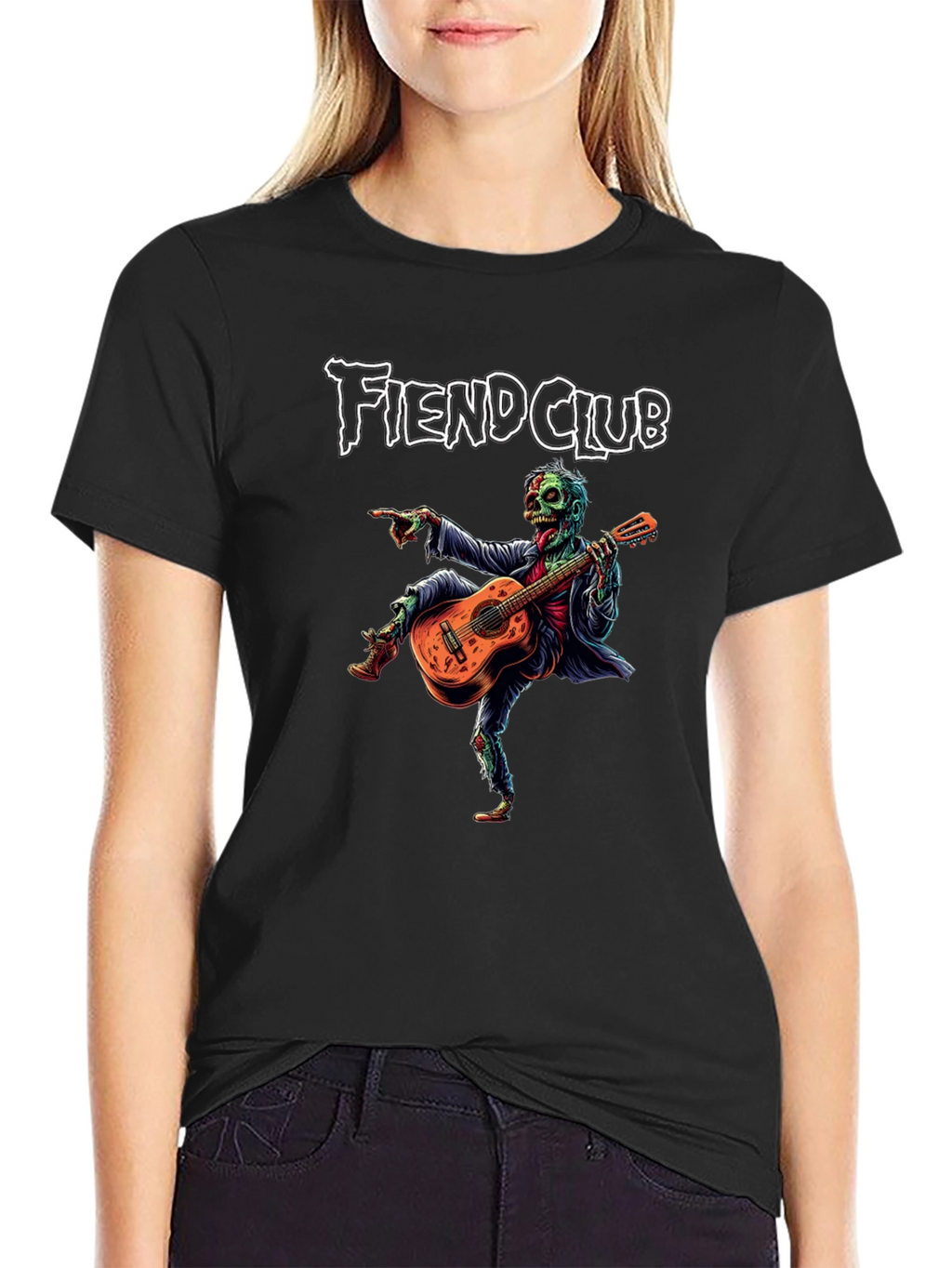 Fiend Club Zombie Guitar Player Graphic T-Shirt