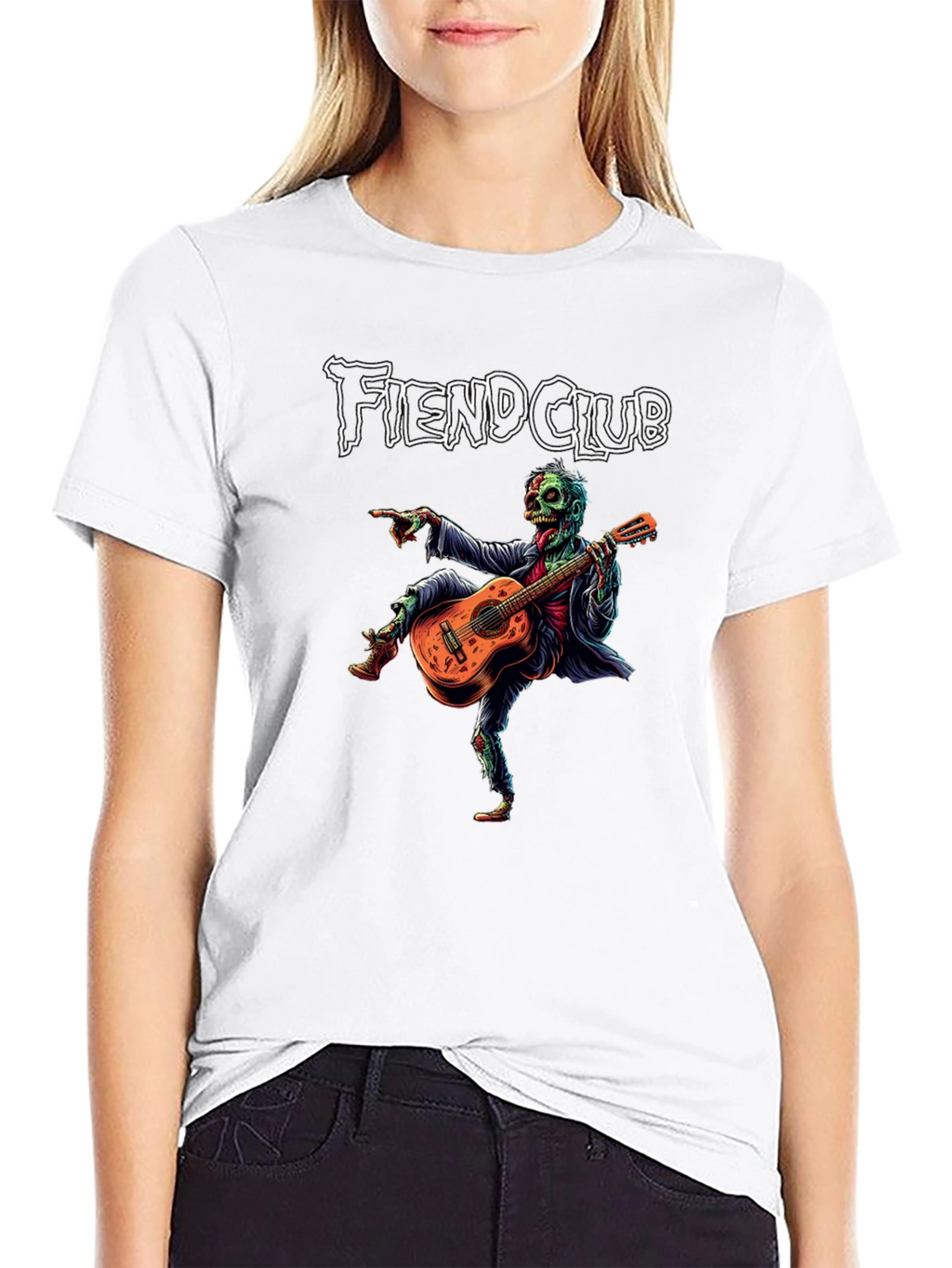 Fiend Club Zombie Guitar Player Graphic T-Shirt