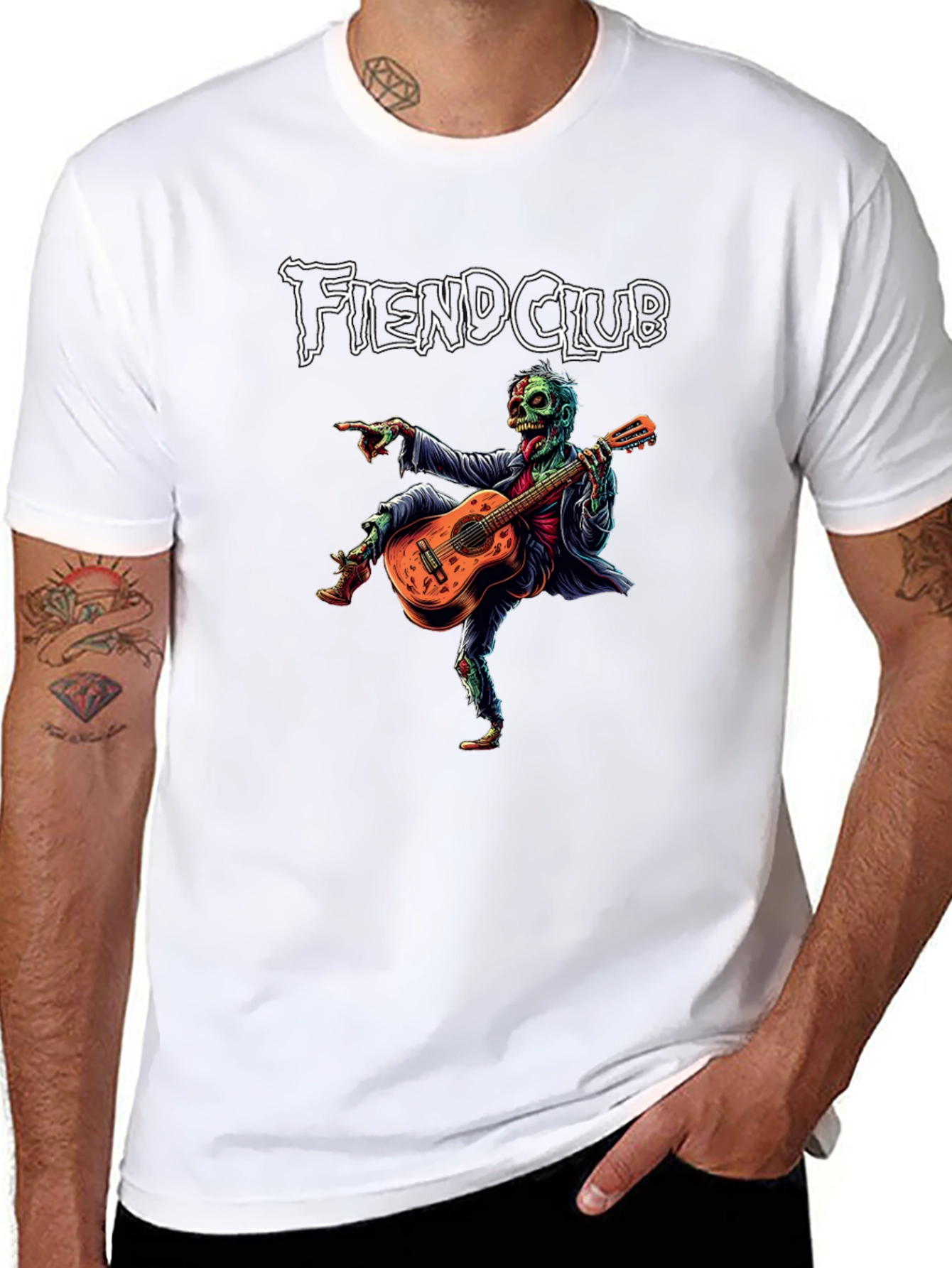 Fiend Club Zombie Guitar Player Graphic T-Shirt
