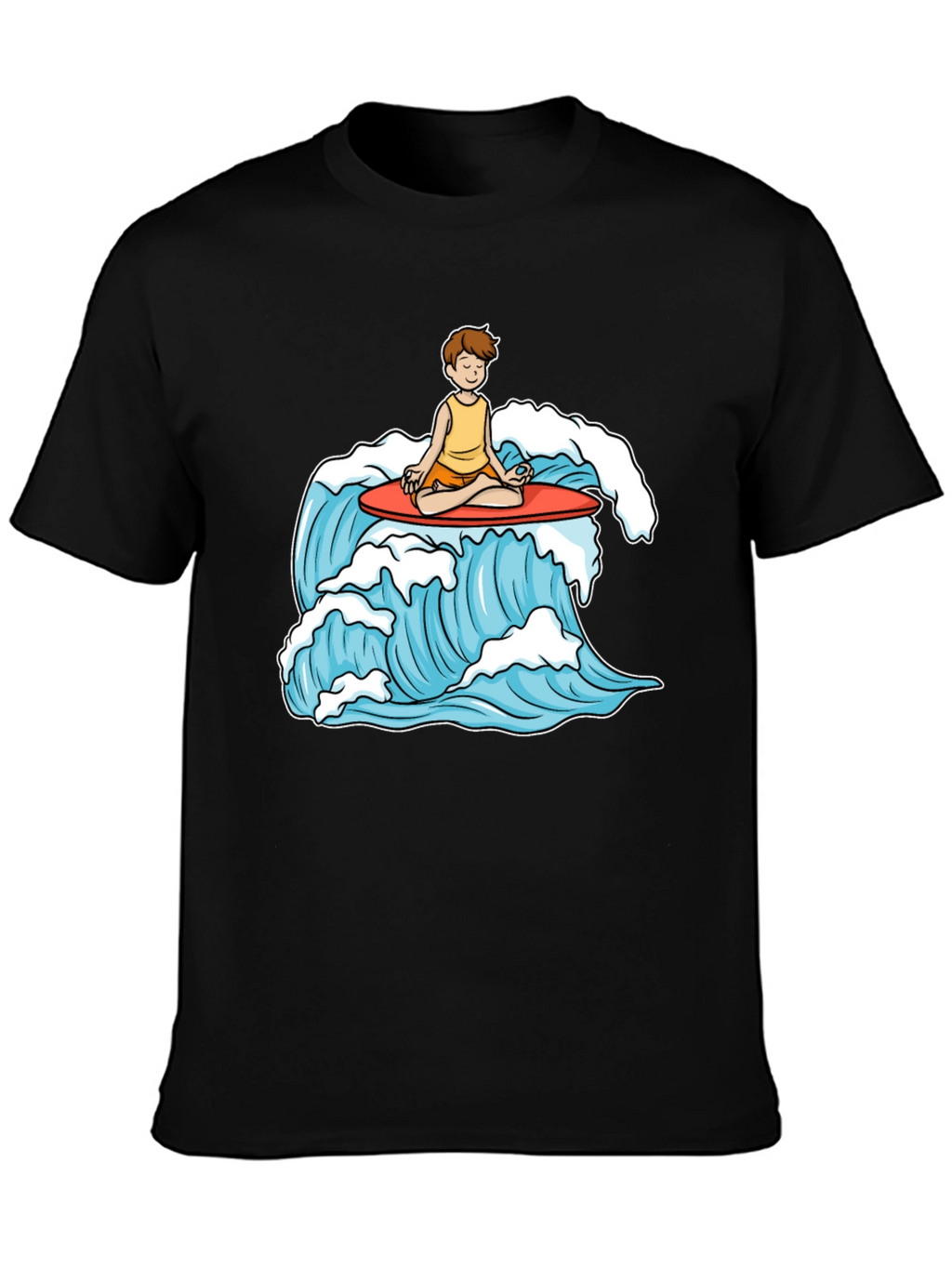 Zen Surfer T-Shirt - Meditating on Waves