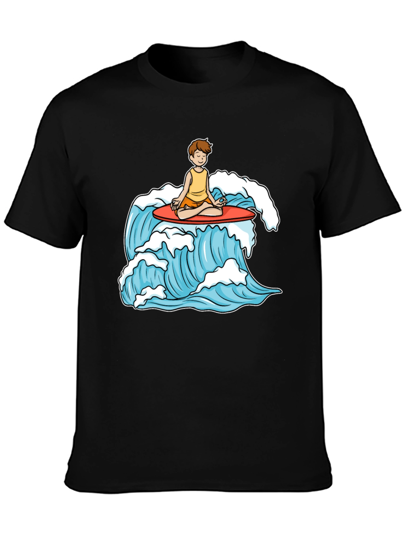 Zen Surfer T-Shirt - Meditating on Waves