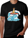 Zen Surfer T-Shirt - Meditating on Waves